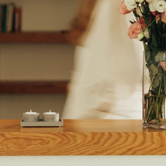 Set of candlesticks designed to sit on a modern concrete tray with a candle lighting blessing - Urban Blessings Series (Copy) 