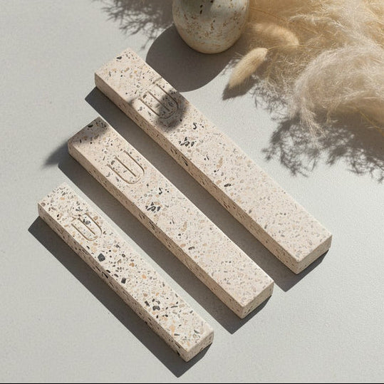 Timeless Mezuzah – Elegant Terrazzo Design in Soft Natural Tones 