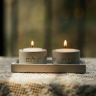 Set of Candle holders designed to sit on a modern concrete tray - Pure Line Series
