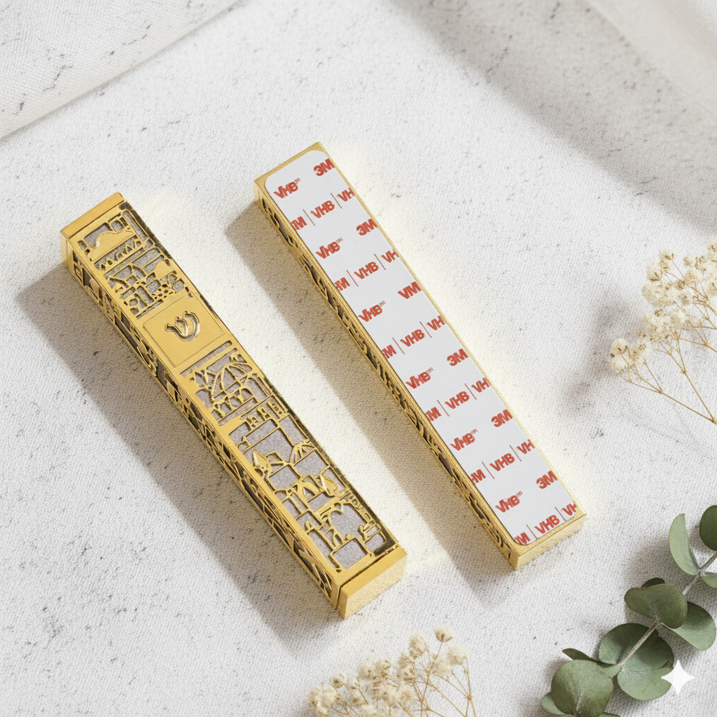 Elegant Stainless Steel Mezuzah Case – Jerusalem Series 