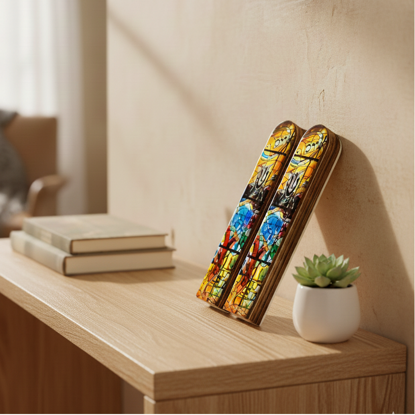 Designed Wooden Mezuzah Case – Modern Judaica Art | Chagall Series 