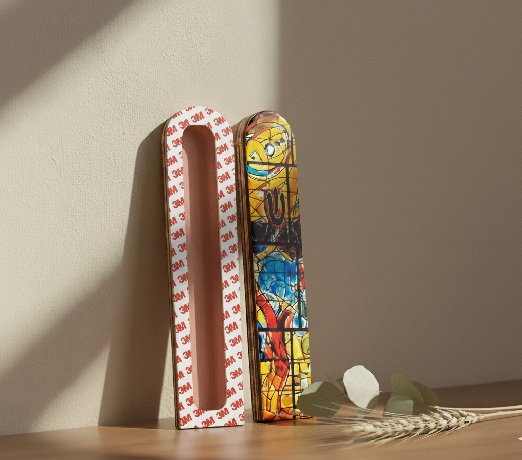 Designed Wooden Mezuzah Case – Modern Judaica Art | Chagall Series 