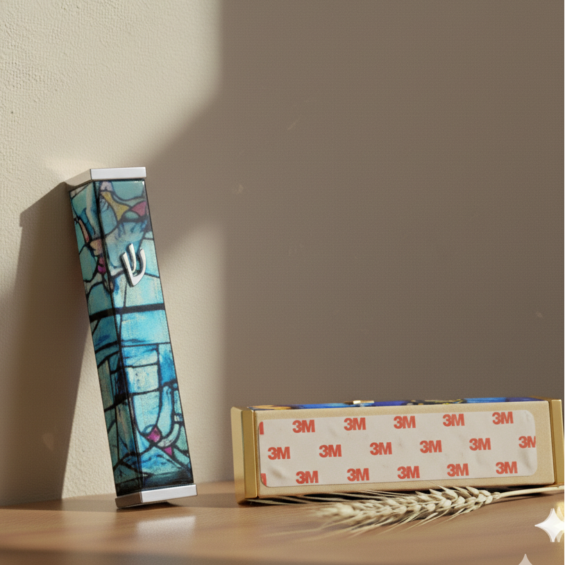 Elegant Mezuzah in Chagall Windows Design – Chagall Series 