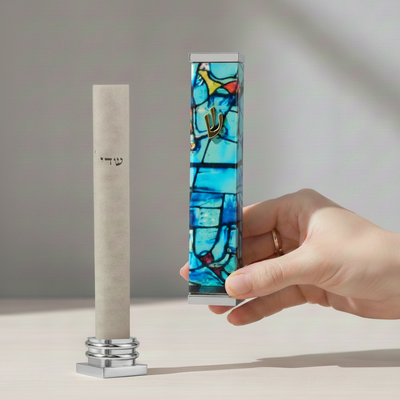 Elegant Mezuzah in Chagall Windows Design – Chagall Series 
