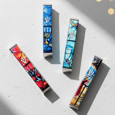 Elegant Mezuzah in Chagall Windows Design – Chagall Series 
