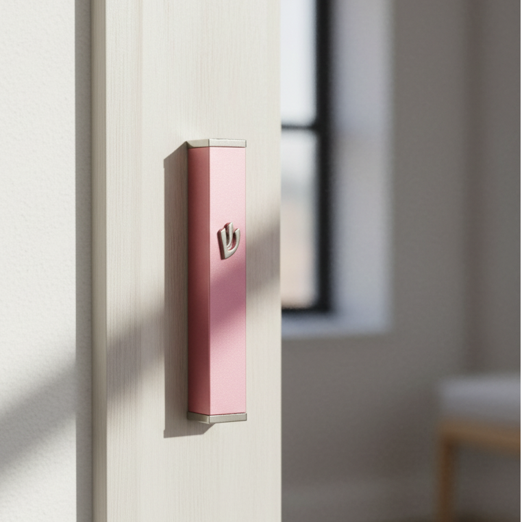 Candy Mezuzah – Sparkling Gray with Contemporary Lines 