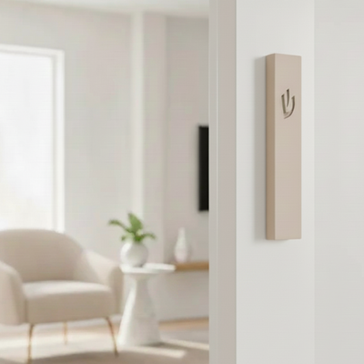 Sweetheart Mezuzah – Refined Linear Design in Polished Stainless Steel 