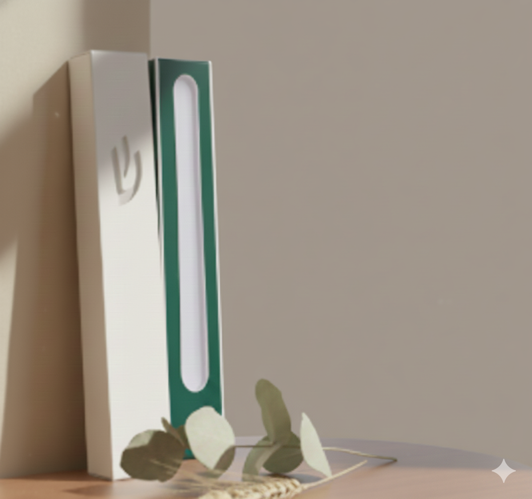 Sweetheart Mezuzah – Refined Linear Design in Polished Stainless Steel 