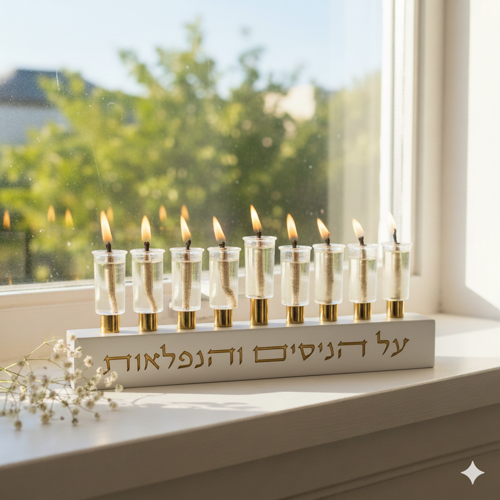 Minimalist Classic Concrete Menorah – The Miracle of Light Series 