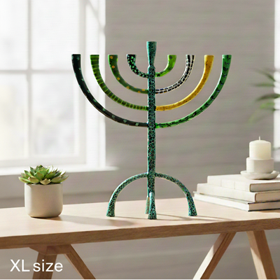 Luxury Hand-Crafted Enamel Chanukah Menorah – The Classic Premium Series 