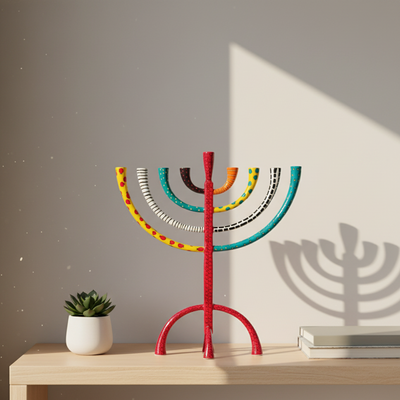 Luxury Hand-Crafted Enamel Chanukah Menorah – The Classic Premium Series 
