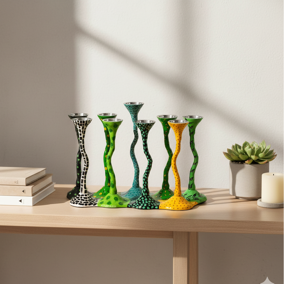 Hand-painted Aluminum for Modern Hanukkah - Curvix Series 