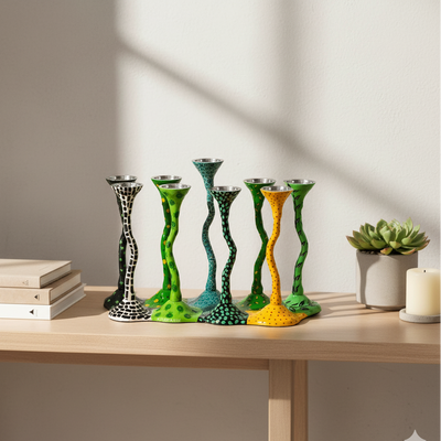 Hand-painted Aluminum for Modern Hanukkah - Curvix Series 