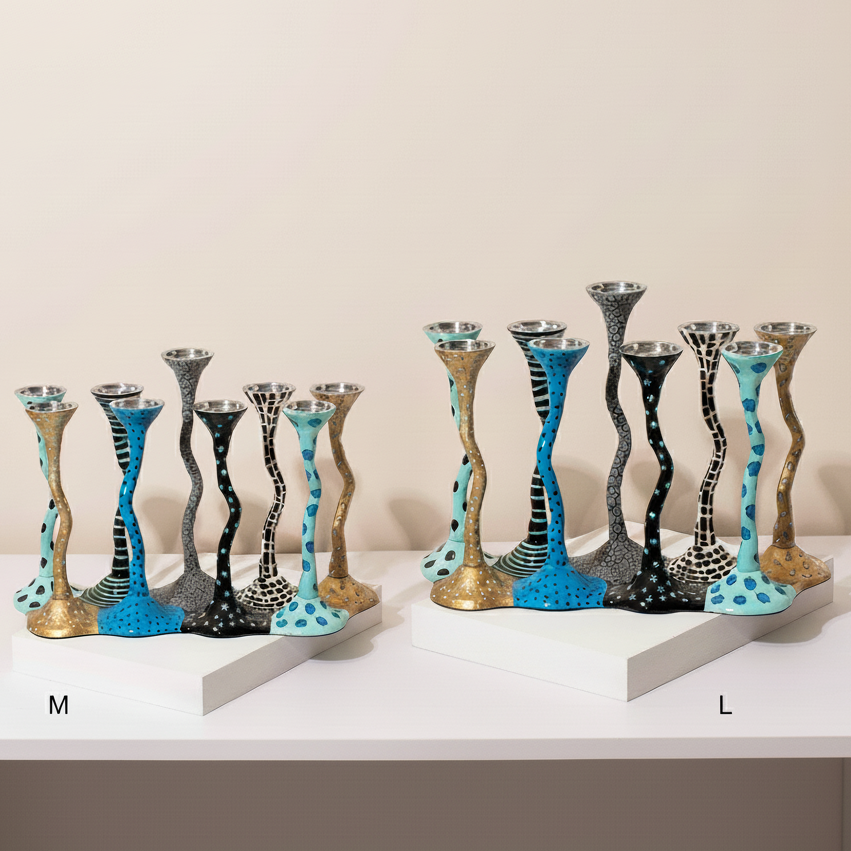 Hand-painted Aluminum for Modern Hanukkah - Curvix Series 