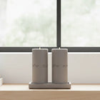 Shabbat Candle Holder Set with Designer Concrete Tray – Stone Glow Series