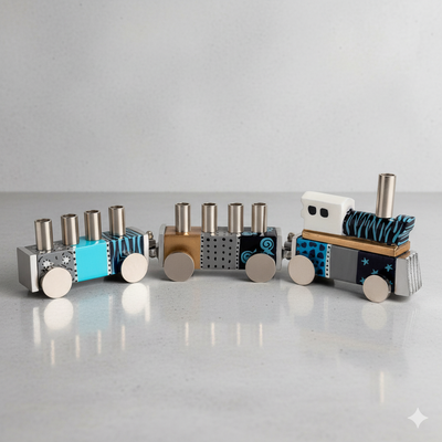 Kids' Judaica Train Menorah – Train Series  Blue