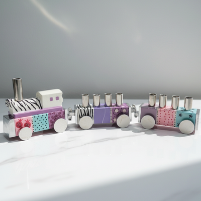 Kids' Judaica Train Menorah – Train Series  Pink
