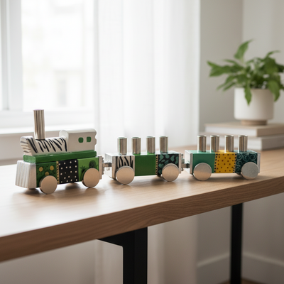Kids' Judaica Train Menorah – Train Series  Green