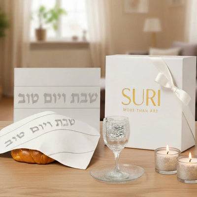 A luxurious, minimalist and timeless Shabbat set - Silver Spark model (Copy)  Full luxury set - challah tray + challah cover + k
