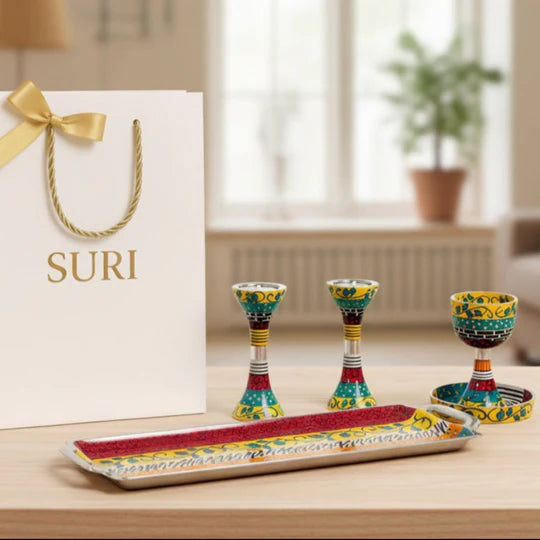 A Modern Shabbat set with artistic design – Premium Shabbat Series (Copy)  Full luxury set