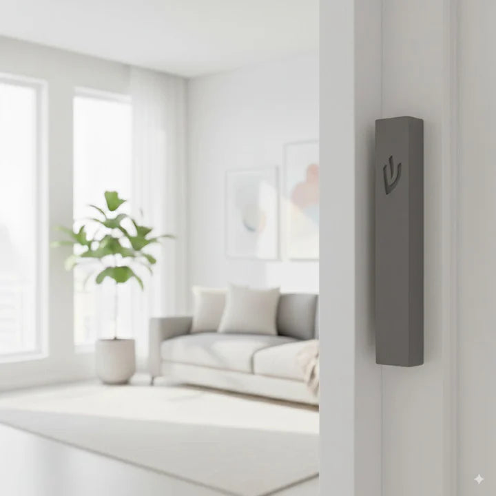 Street Mezuzah – Contemporary Concrete with Clean Urban Lines 