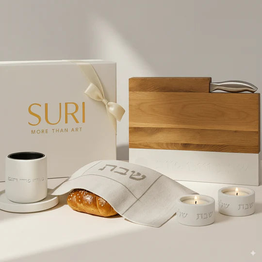 Luxurious Shabbat Set – Candlesticks, Kiddush Cup Tray & Cover - Shabbat Harmony model Series 