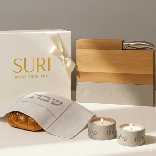 Luxurious Shabbat Set – Candlesticks, Kiddush Cup Tray & Cover - Shabbat Harmony model Series 