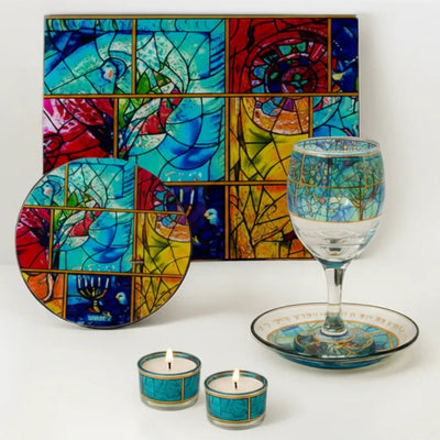 Handmade Luxury Shabbat Set – Chagall Blue Series 