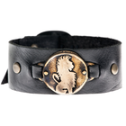 Bronze Lion Leather Cuff Bracelet