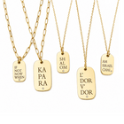 Medium Hebrew Statement Tag Necklace