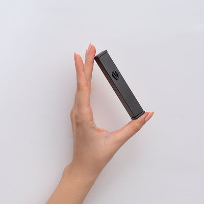 Candy Mezuzah – Matte Black with Minimalist Line Detail 