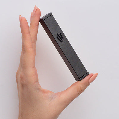 Candy Mezuzah – Sparkling Gray with Contemporary Lines 