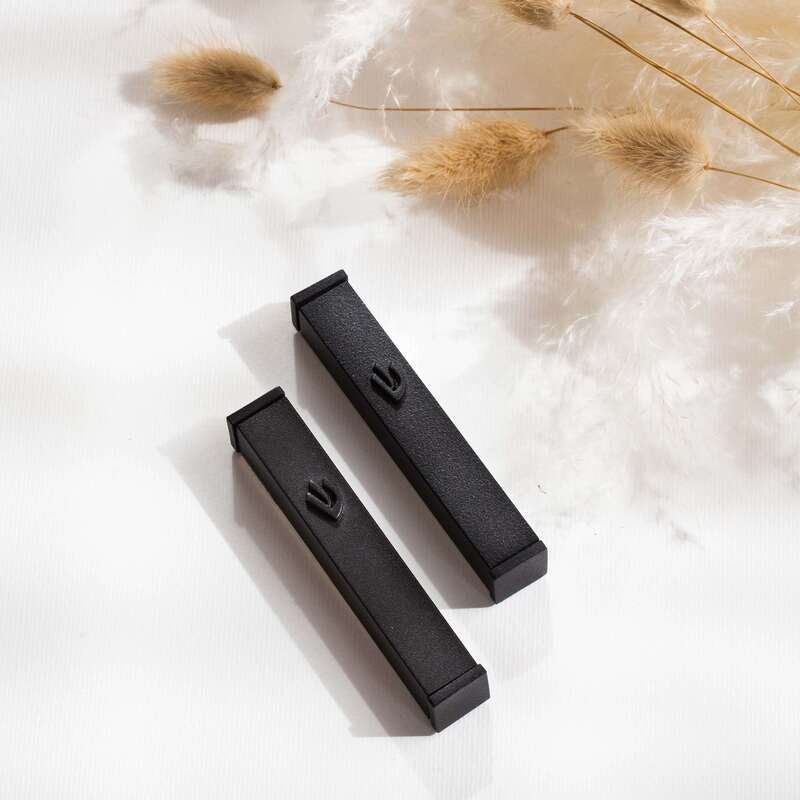 Candy Mezuzah – Matte Black with Minimalist Line Detail  L - 6" (Fits 4" or 5" scroll) / Black