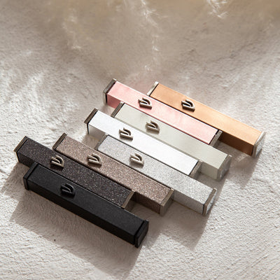 Candy Mezuzah – Neutral Gray with Simple, Elegant Striping 