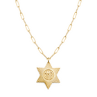 Magen David Initial Medallion Necklace