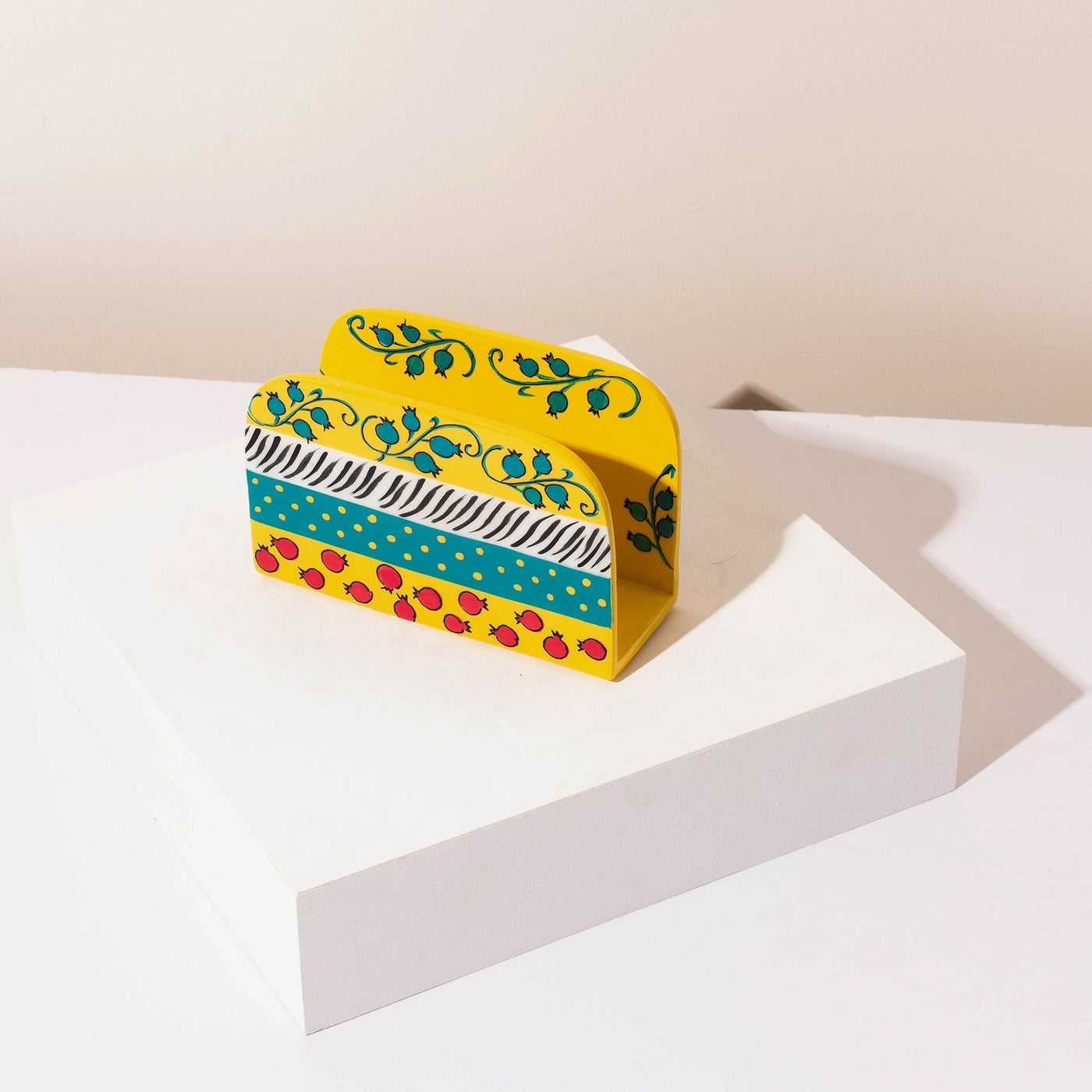 Modern Shabbat Blessing Stand – Graphic Design Aluminum – ColorPop Series  Yellow