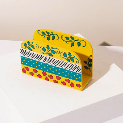 Stylish Napkin & Blessing Holder – Hand-Painted Aluminum – ColorPop Series  Yellow