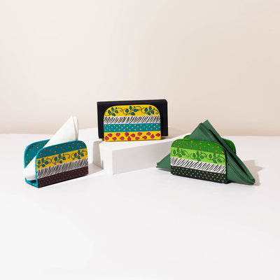Stylish Napkin & Blessing Holder – Hand-Painted Aluminum – ColorPop Series 