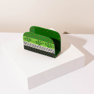 Stylish Napkin & Blessing Holder – Hand-Painted Aluminum – ColorPop Series  Green