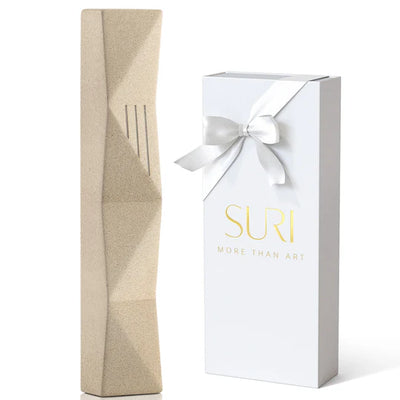 Mezuzah Minimalist Concrete with Sculpted Texture - Wave Series 