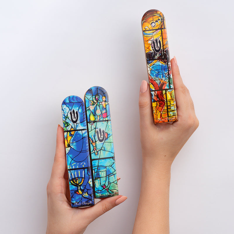 Chagall Mezuzah – Artistic Judaica Inspired by Stained Glass Windows 
