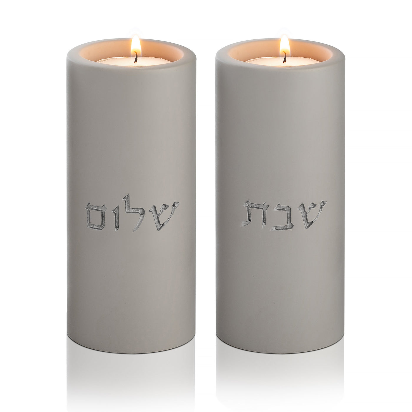 Modern Candle Holder for Jewish Home – Concrete Flow Series