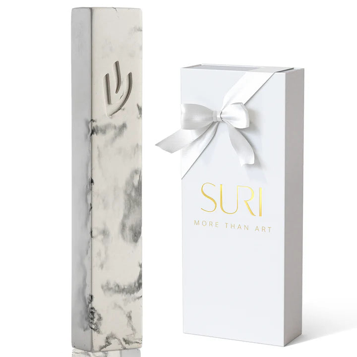 Street Mezuzah – Elegant Marble Look for Modern Jewish Living 