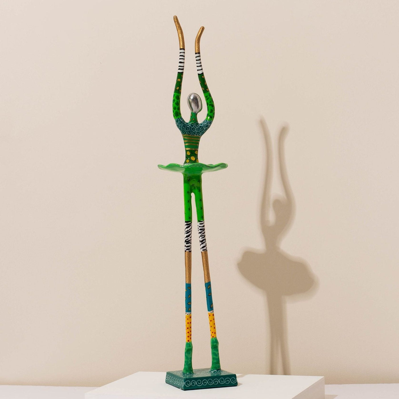 Handcrafted Dance Sculpture – Dance of Soul – Modern Judaica Series  Green