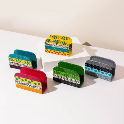 Stylish Napkin & Blessing Holder – Hand-Painted Aluminum – ColorPop Series 