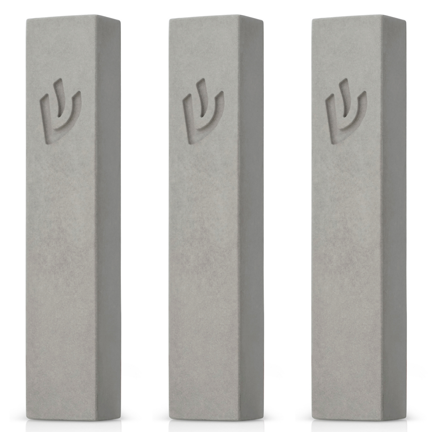 Set of 3 Concrete Mezuzah Cases - Street