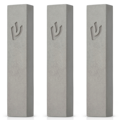 Set of 3 Concrete Mezuzah Cases - Street