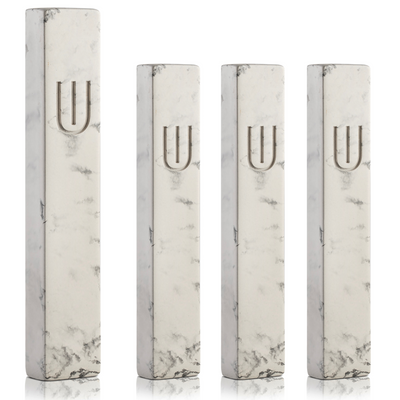 Set of Concrete Mezuzahs in Marble - Timeless