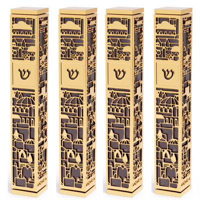 Set of 4 Jerusalem Mezuzah Cases