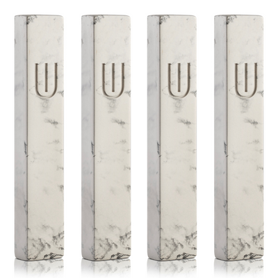 Set of Concrete Mezuzahs for Entry Doors and Rooms in Marble - Timeless